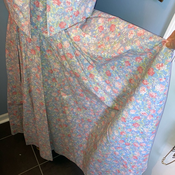 Vintage 1996 Laura Ashley Tea dress + bolero Floral Periwinkle blue sz 10 usa - Picture 15 of 15